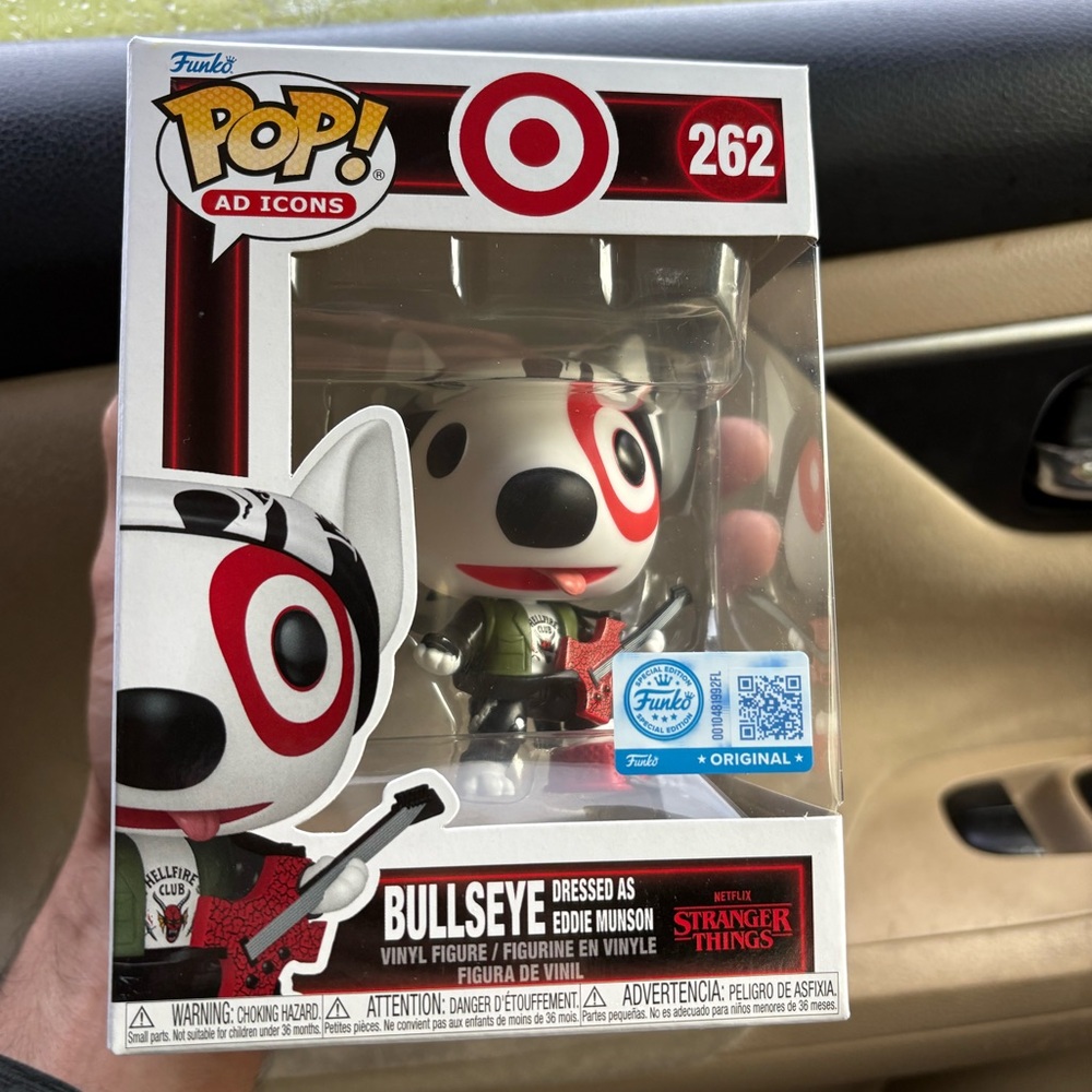 Bullseye dressed as Eddie Munson Funko Pop stranger things